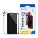 كومبو حماية 4 في 1 ArmorPro SODA Privacy (حماية شاشة + حماية كاميرا + غطاء حماية للكاميرا + كفر شفاف MagSafe أبيض) لـ iPhone 18 Pro Max