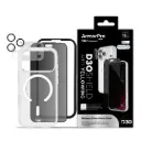 كومبو حماية 4 في 1 ArmorPro D3O مع Capture Button (حماية شاشة خصوصية + حماية كاميرا + كفر D3O MagSafe + لاصق عدسة) أبيض لـ iPhone 18 Pro