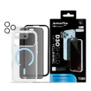 كومبو حماية 4 في 1 ArmorPro D3O مع Capture Button (حماية شاشة خصوصية + حماية كاميرا + كفر D3O MagSafe + لاصق عدسة) Cloud Blue لـ iPhone 18 Pro