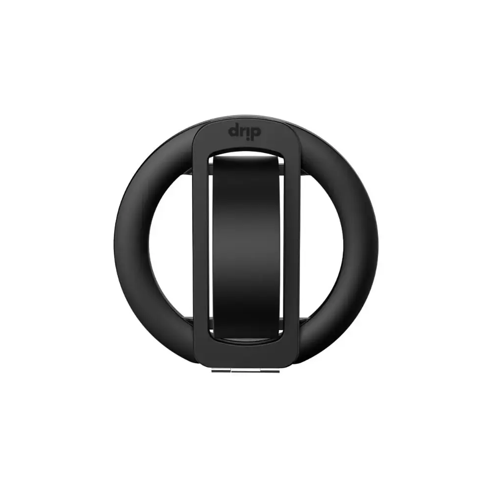 Drip SoftGrip Ring Phone Holder with Removable Finger Strap Black