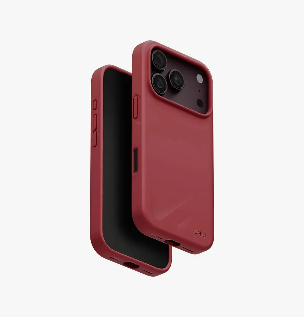كفر UNIQ Lino MagClick لـ iPhone 18 Pro - أحمر