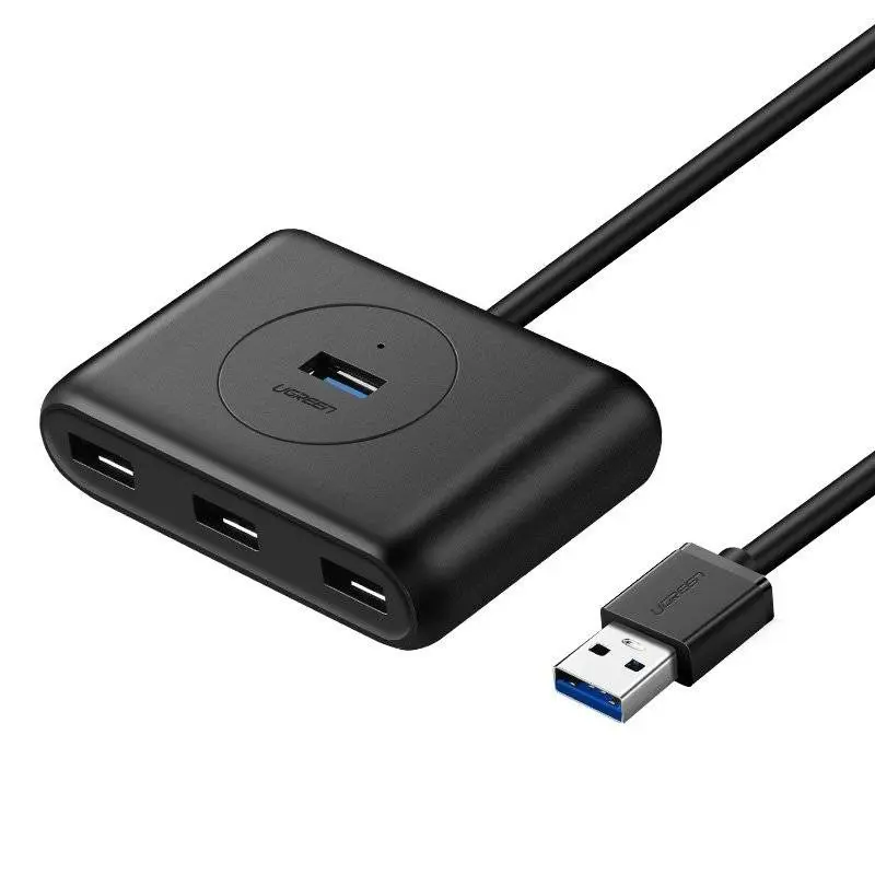 موزع UGREEN USB 3.0 بـ 4 منافذ بطول 0.5 متر – أسود
