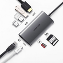 Ugreen USB C Hub 9 IN 1 Type-C to HDMI +USB 3.0*3 +PD power Converter - Grey