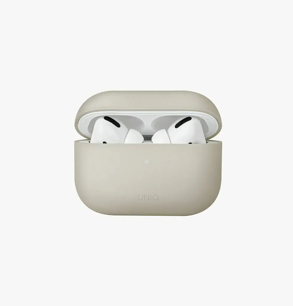 كفر UNIQ Hybrid Lino سيليكون ناعم لسماعات AirPods Pro 2 – بيج عاجي