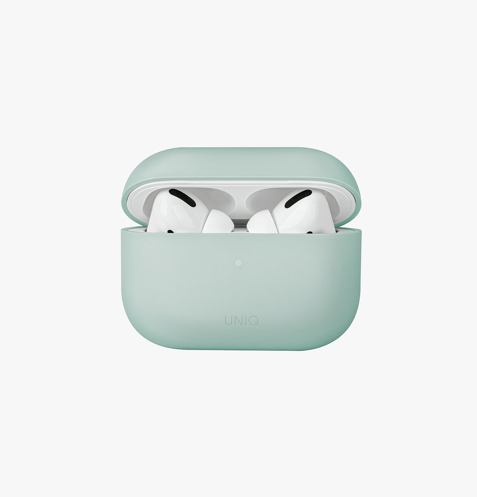 كفر UNIQ Hybrid Lino سيليكون ناعم لسماعات AirPods Pro 2 – أخضر نعناعي