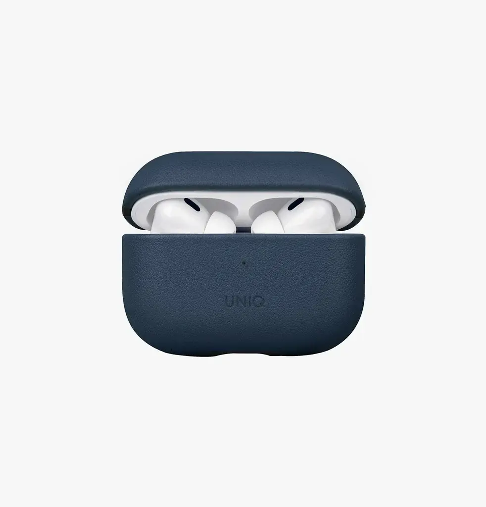 Uniq Terra Genuine Leather Snap Case for Airpods Pro 2 - Space Blue