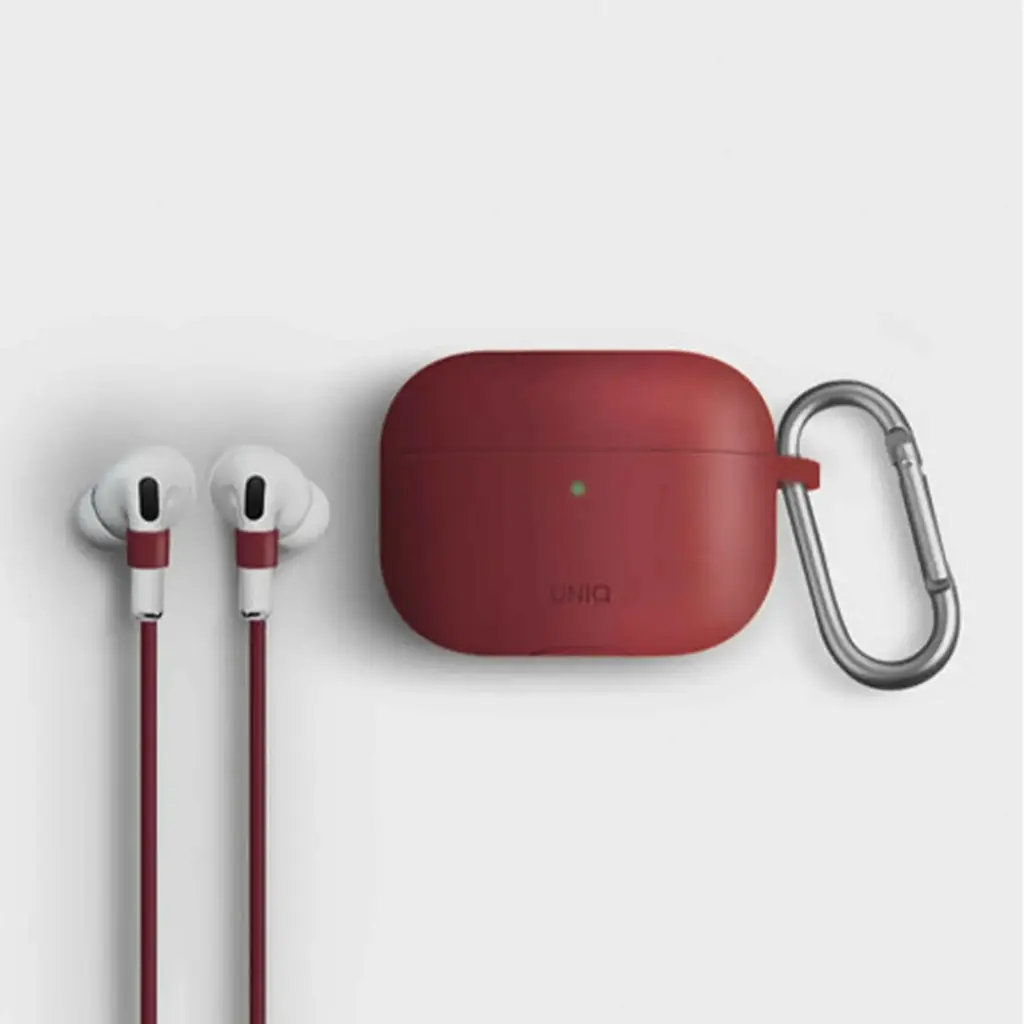 كفر سيليكون UNIQ Vencer مع علّاقة لـ AirPods Pro – عنابي