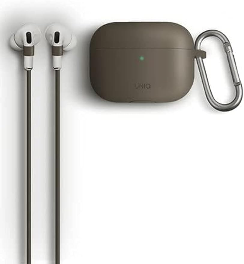 كفر سيليكون UNIQ Vencer مع علّاقة لـ AirPods Pro – بيج رملي غامق