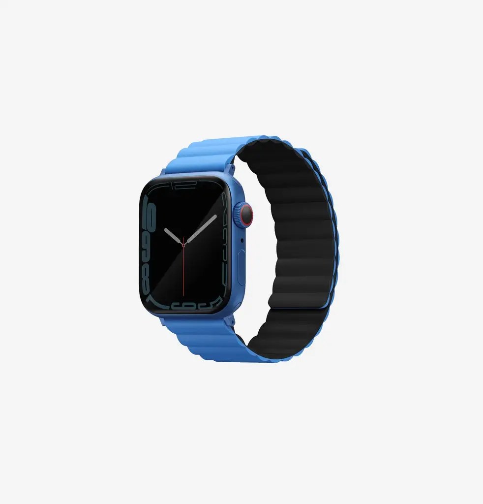 سير مغناطيسي UNIQ Revix بوجهين لساعة Apple Watch 38/40/41 ملم – أزرق / أسود (Caspian)