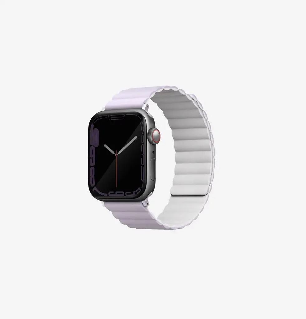 سير UNIQ Revix بوجهين لساعة Apple Watch 38/40/41 ملم – بنفسجي فاتح / أبيض