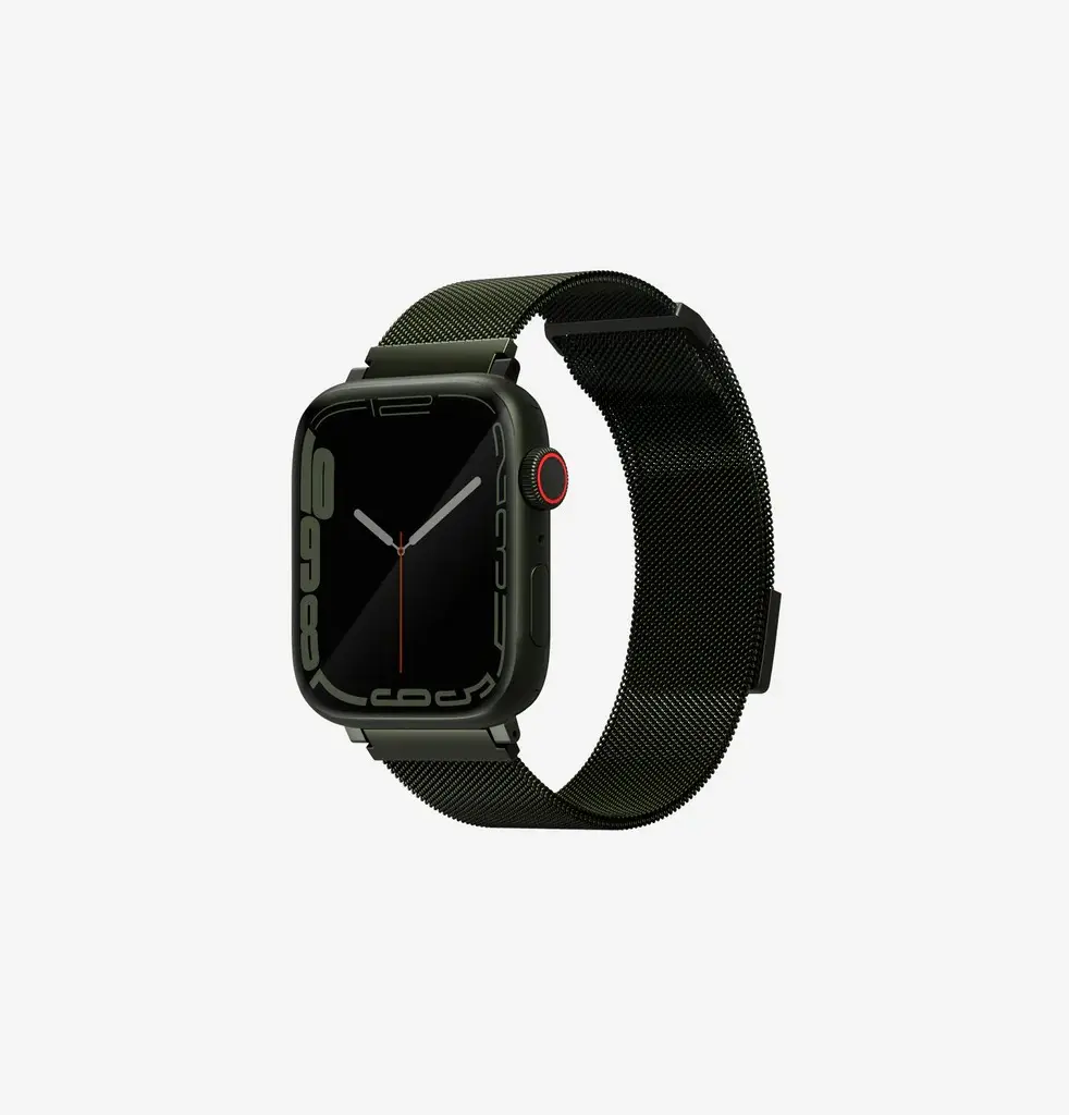 سير ستيل ميلانيز UNIQ Dante لساعة Apple Watch 38/40/41 ملم – أخضر غامق