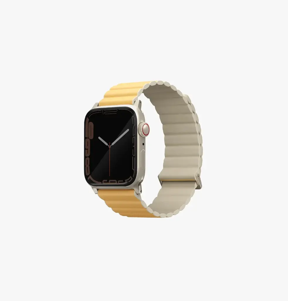 Uniq Revix Premium Edition Reverible Strap For Apple Watch 38/40/41mm - Canary Yellow / Ivory