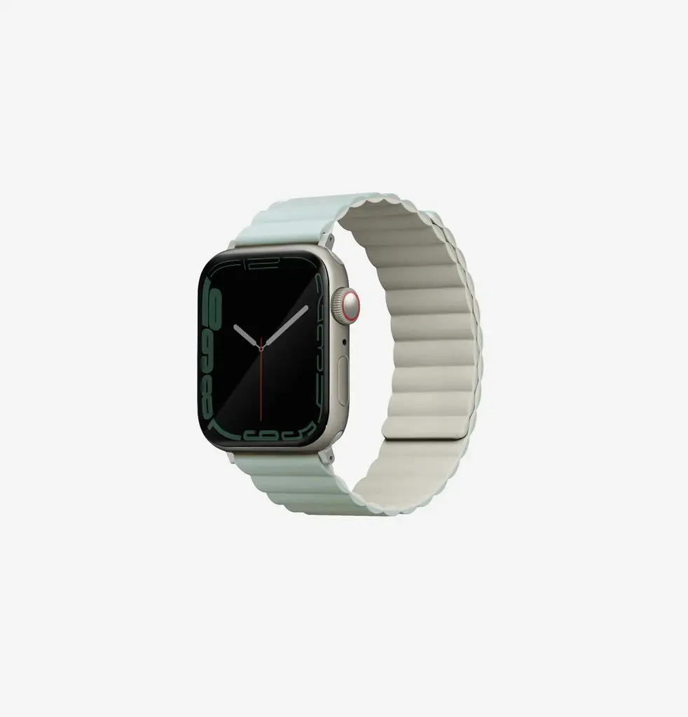 سير UNIQ Revix بوجهين لساعة Apple Watch 38/40/41 ملم – أخضر مريمية / بيج