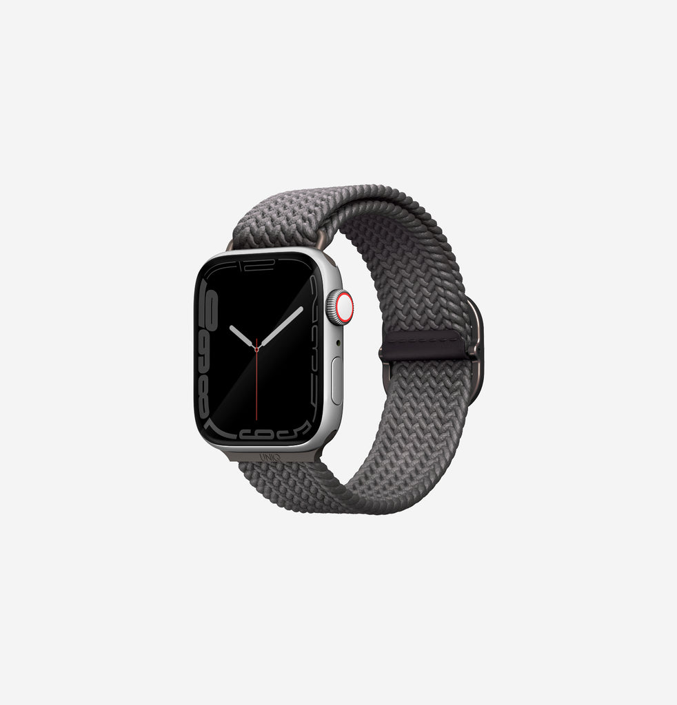 سير مضفور UNIQ Aspen لساعة Apple Watch 44 ملم – رمادي غرانيت