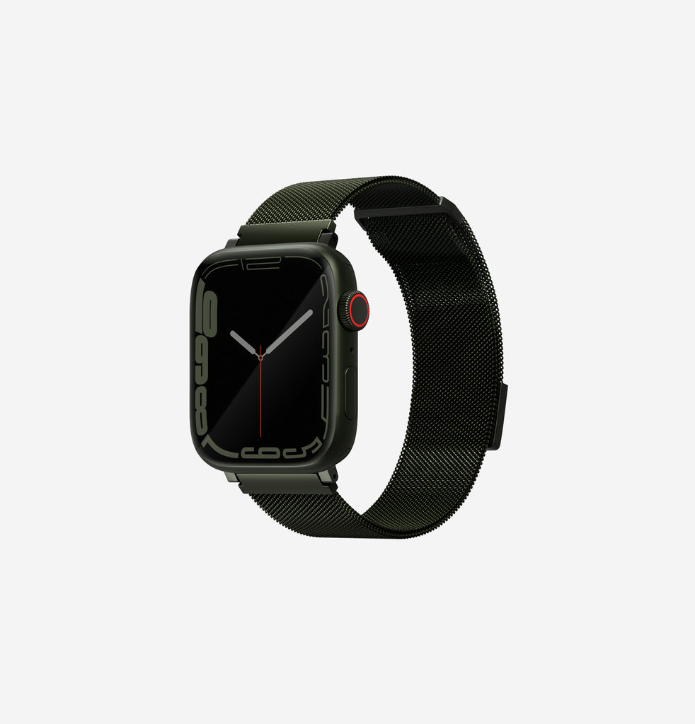 سير ستيل ميلانيز UNIQ Dante لساعة Apple Watch 42/44/45 ملم – أخضر غامق