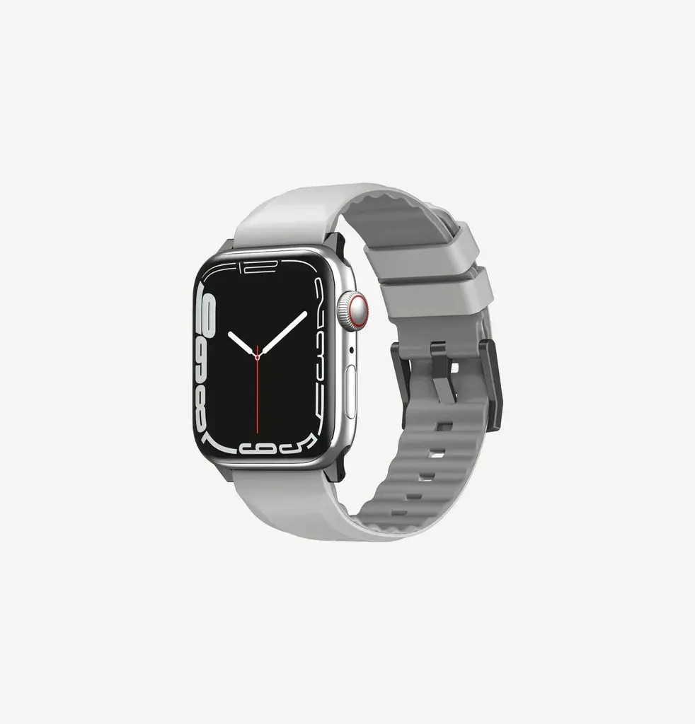 سير سيليكون UNIQ Linus AiroSoft لساعة Apple Watch 45/44/42 ملم – رمادي فاتح