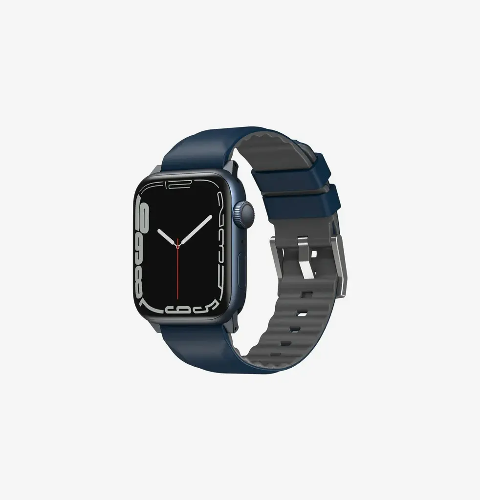 Uniq Linus Airosoft Silicone Strap For Apple Watch 45/44/42 mm - Nautical Blue 