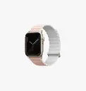 سير UNIQ Revix Premium Edition بوجهين لساعة Apple Watch 49/45/44/42 ملم – وردي فاتح / أبيض