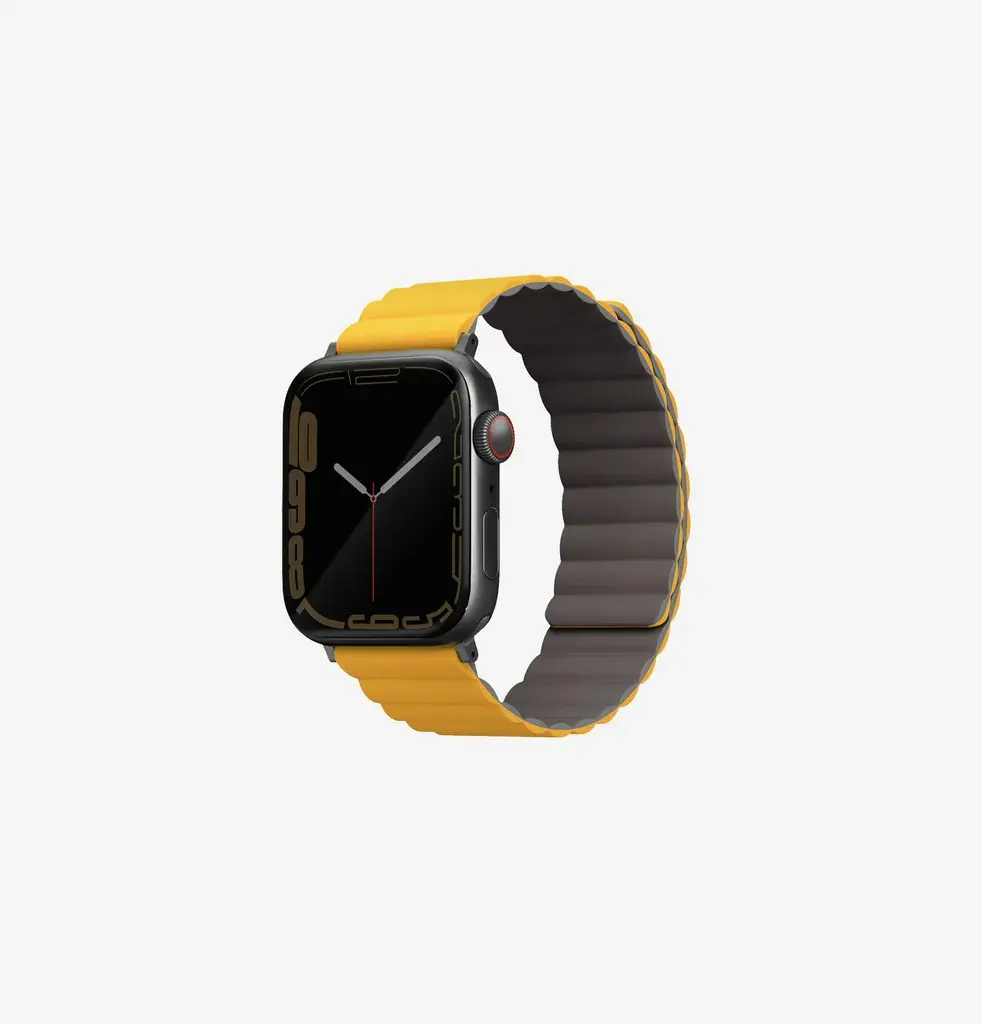 سير UNIQ Revix بوجهين لساعة Apple Watch 42/44/45 ملم – خردلي / خاكي