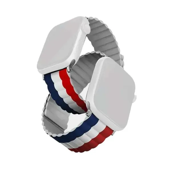 سير UNIQ Revix بوجهين إصدار كأس العالم لساعة Apple Watch 42/44/45 ملم – فرنسا (أبيض)