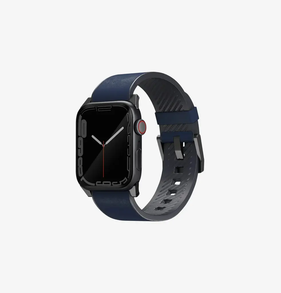 Uniq Straden Leather Strap for Apple Watch 42/44/45 - Prussian Blue 