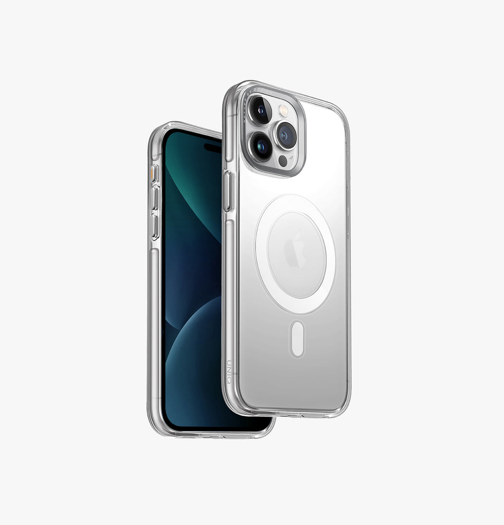 كفر UNIQ Hybrid Calio MagSafe لآيفون 15 Pro – شفاف بيج