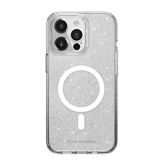 Viva Madrid Celeste Halo Back Case For Apple iPhone 13 Pro with MacSafe Clear Glitter