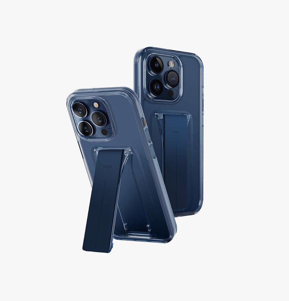 كفر Uniq Heldro Mount مع ستاند لـ iPhone 15 Pro Max - Ultramarine Deep Blue