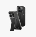 Uniq Hybrid Heldro Mount With Stand Case for iPhone 15 Pro - Vapour Smoke 