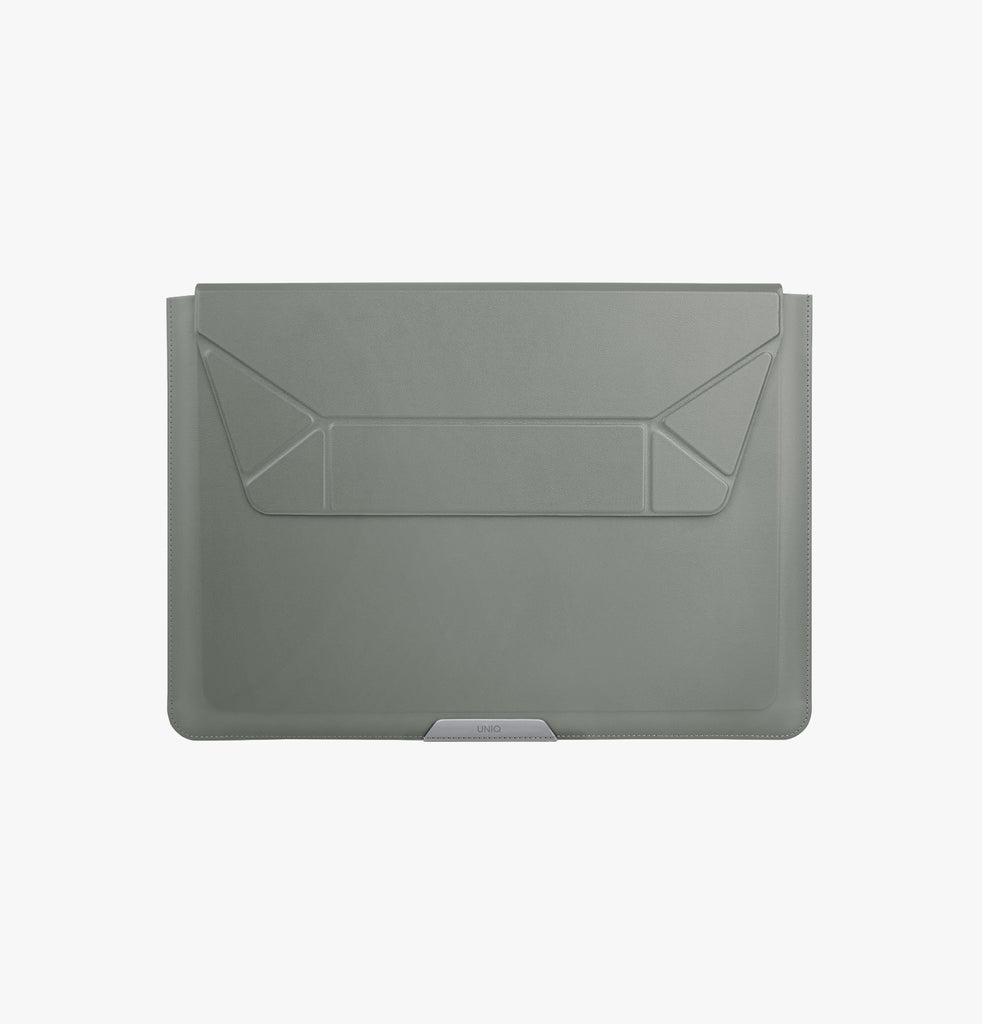 Uniq Oslo Laptop Sleeve With Foldable Stand (Up to 14") - Lichen Green 