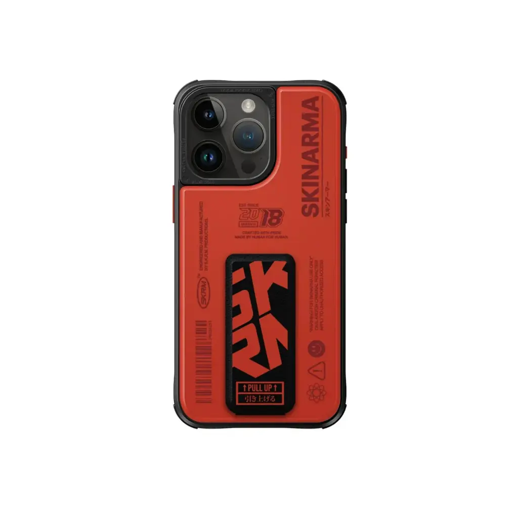 SkinArma Spunk MagSafe + Grip-Stand Case for iPhone 15 Pro - Orange 