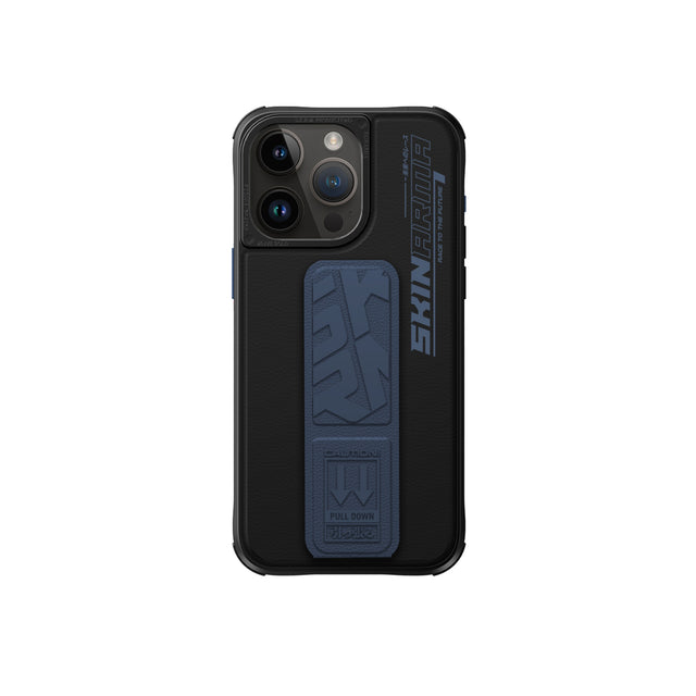 SkinArma Slate Grip-Stand Case for iPhone 15 Pro - Blue 