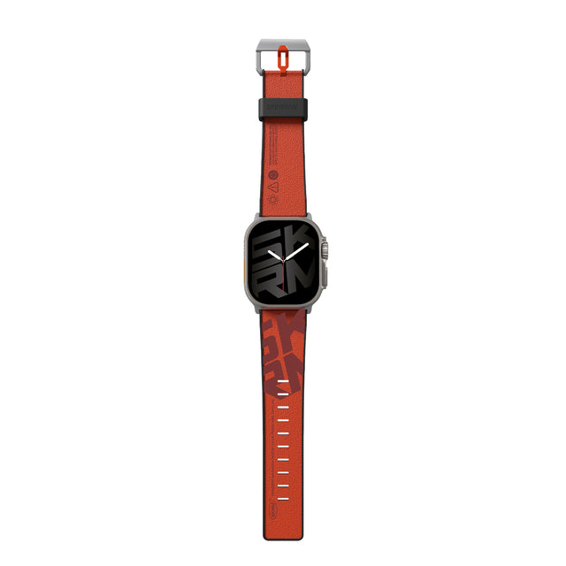 سير SKINARMA Spunk لساعة Apple Watch مقاس 49/45/44 ملم – أحمر برتقالي