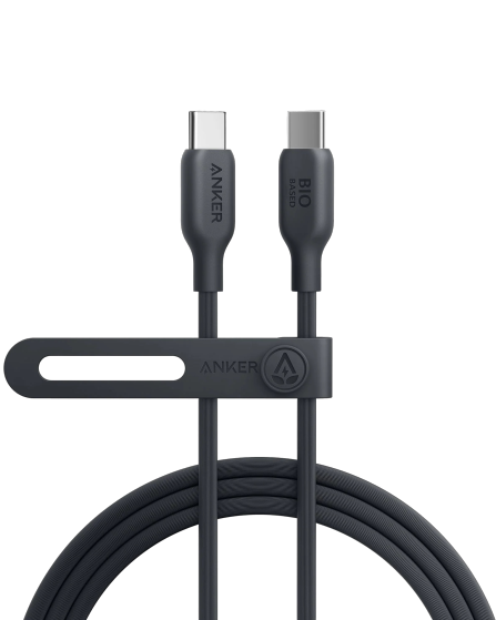 كابل أنكر 544 USB-C إلى USB-C بقوة 140 واط من مواد نباتية - 3 أقدام أسود