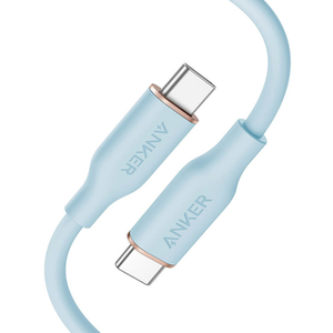 كابل أنكر باورلاين III فلو USB-C إلى USB-C بقوة 100 واط (0.9 متر / 3 أقدام) - أزرق