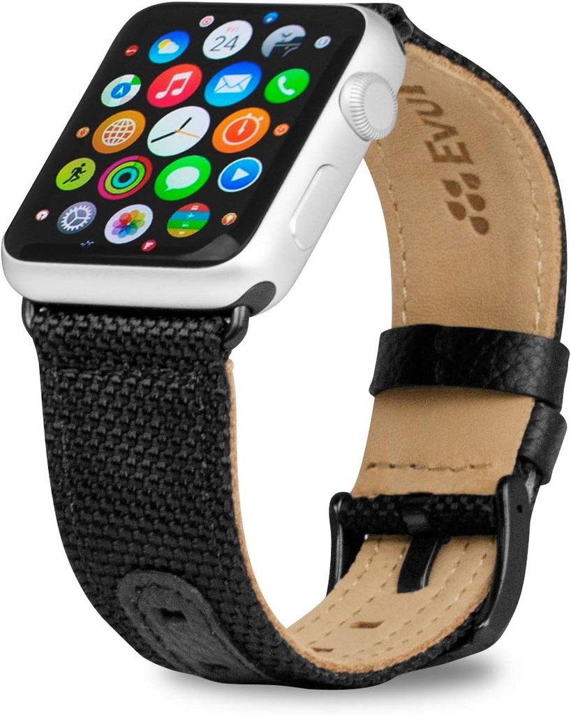 Evutec - Smart Watch 44mm / 42mm Northill series Watch band - Black