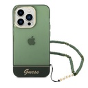 كفر Guess IML Electro Cam صلب مع حزام لـ iPhone 14 Pro (6.1") - أخضر