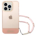 كفر Guess IML Electro Cam صلب مع حزام لـ iPhone 14 Pro (6.1") - وردي