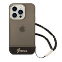 Guess IML Electro Cam Hard Case with Strap for iPhone 14 Pro (6.1") - Transculent Black