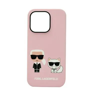 Karl Lagerfeld Magsafe PC/TPU Case With Ring For iPhone 14 Pro - Pink