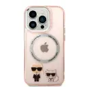 كفر Karl Lagerfeld MagSafe PC/TPU مع حلقة لـ iPhone 14 Pro - وردي