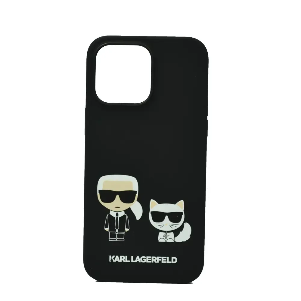 Karl Lagerfeld Liquid Silicone Karl & Choupettefor iPhone 14 Pro Max (6.7") - Black