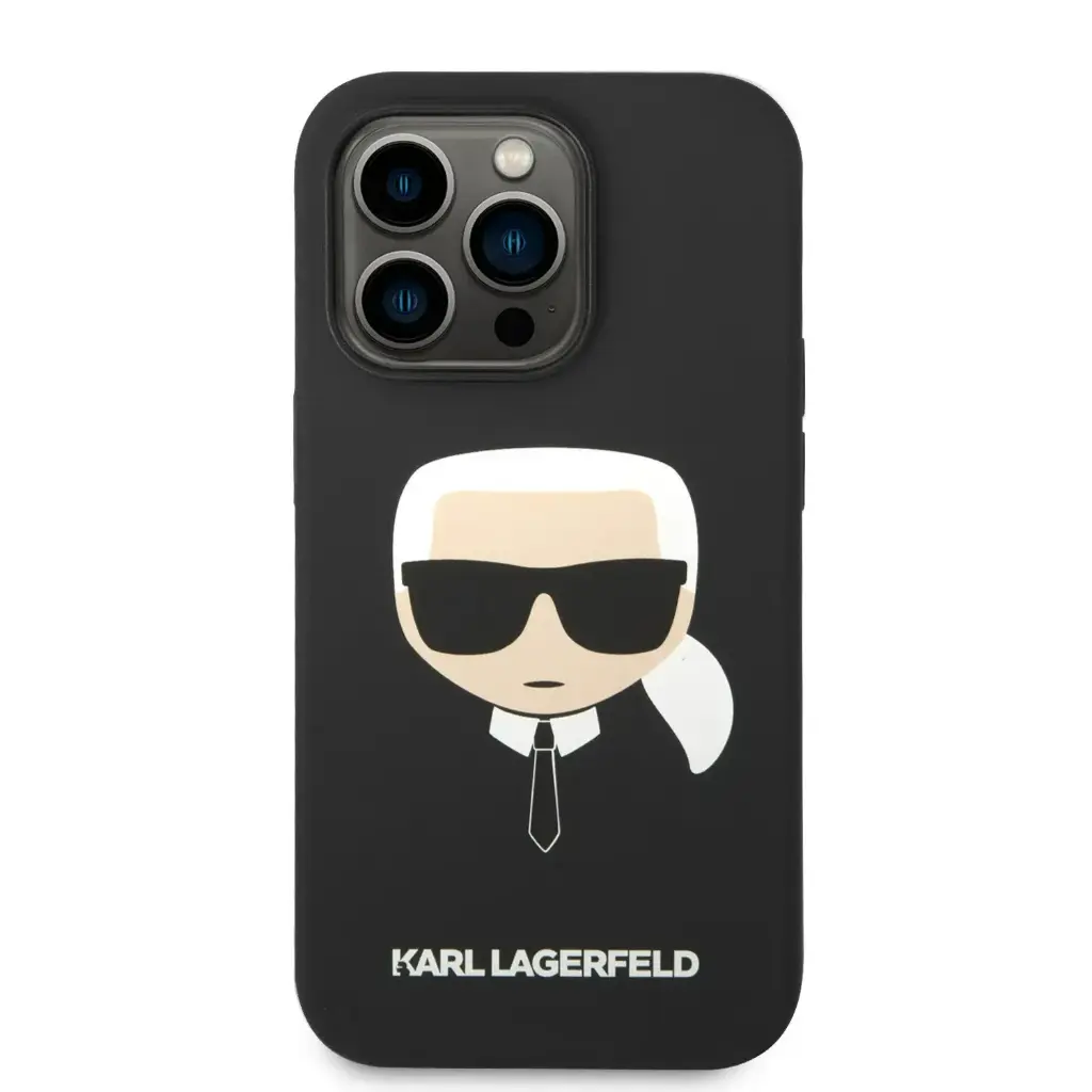 Karl Lagerfeld Magsafe Silicone Karl`s Head Hard  for iPhone 14 Pro Max (6.7") - Black