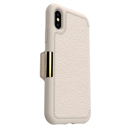 OtterBox Strada Folio iPhone X Leather Wallet Case - Soft Opal
