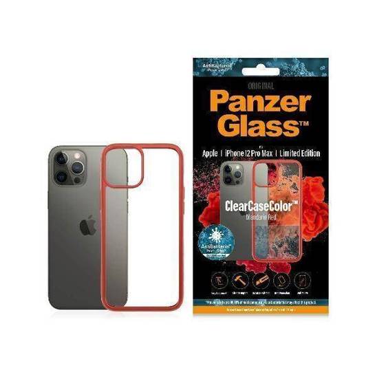 PanzerGlass Clear Case for iPhone 12 Pro Max - mandarin red