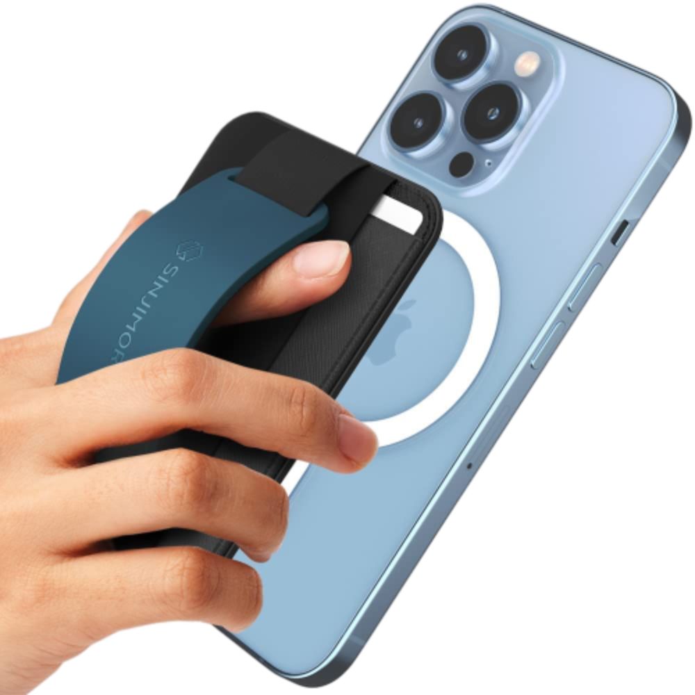 SINIMORU M-B GRIP 3 IN 1 MAGSAFE WALLET GRIP STAND BLUE