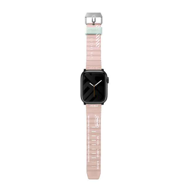 سير SKINARMA Shokku لساعة Apple Watch مقاس 45/44/42 ملم – وردي فاتح