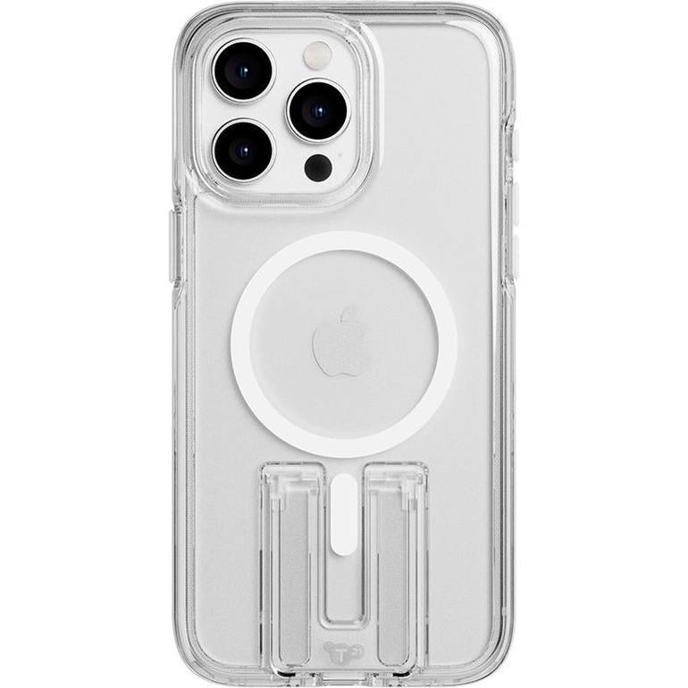 كفر Tech21 Evo Crystal مع MagSafe وستاند لـ iPhone 15 Pro Max - أبيض