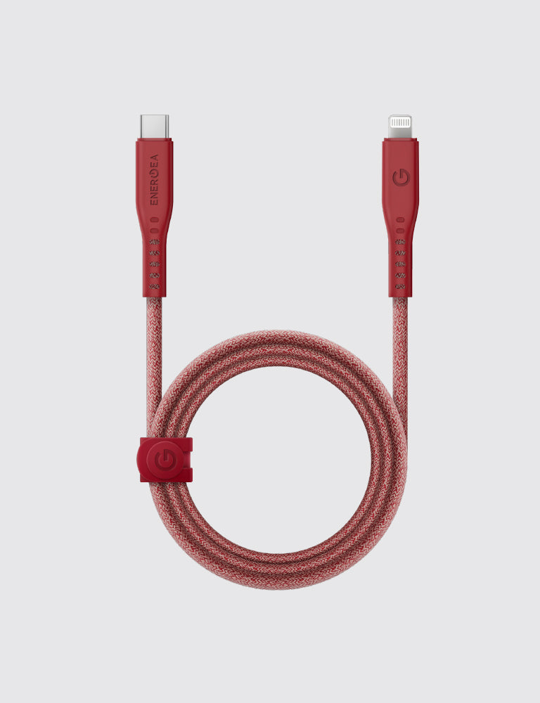 كيبل ENERGEA Flow USB-C إلى Lightning بطول 1.5 متر – أحمر