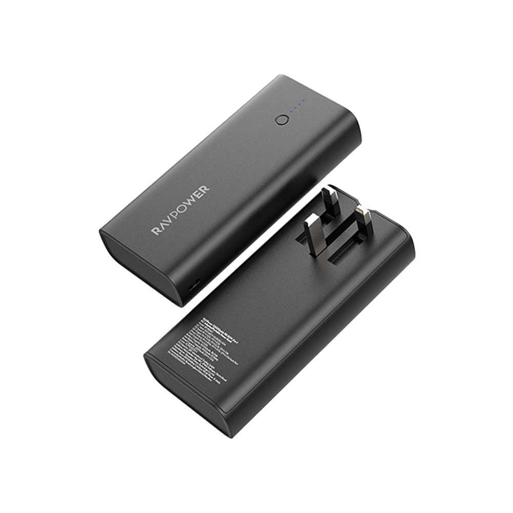 شاحن جداري مع باور بانك RAVPower RP-PB243 10000mAh بـ 3 منافذ – قابس UK